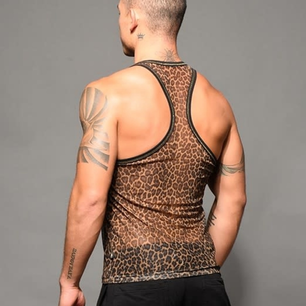 Andrew Christian leopard sheer tank M NWT - Picture 3 of 10